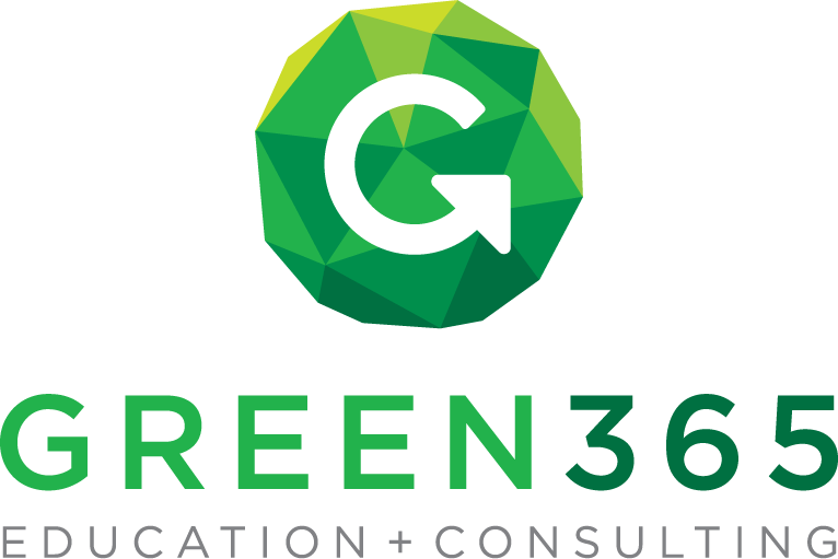 Green365 Education + Consultation Vertical Logo
