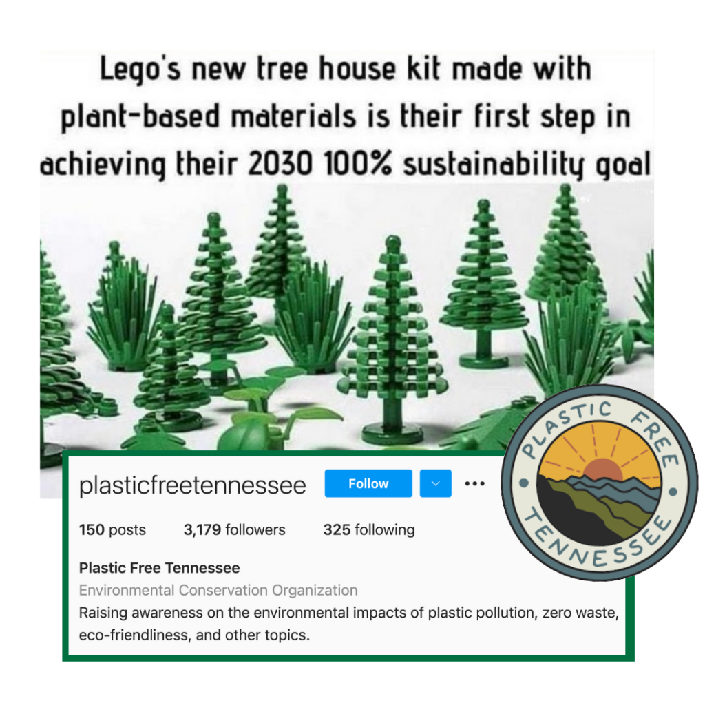 Plastic Free Tennessee Instagram post- LEGO