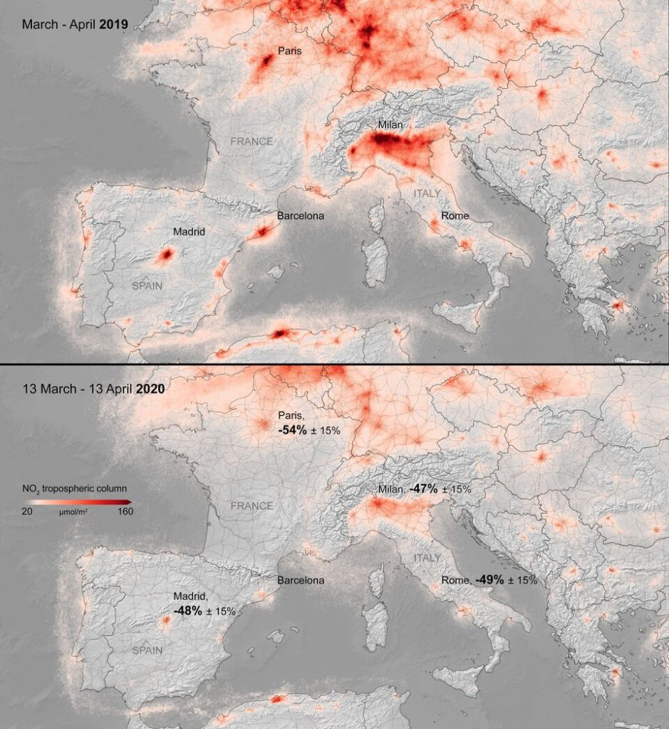 Air Pollution Map Over Europe