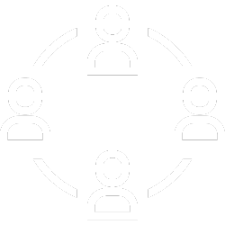 circle of 4 users icons